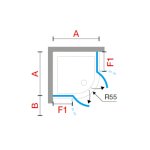 Novellini MODUS R Kabina 2 skrzydłowa półokrągła 80x80 cm Chrom MODUSR80-1K
