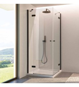 Novellini NH A Kabina narożna otwierana na zewnątrz 120x120 cm Czarny mat NHG120L-1H