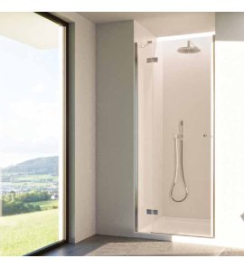 Novellini NH G Drzwi skrzydłowe ze ścianką otwierane na zewnątrz 160 cm Srebrny NHG160L-1B