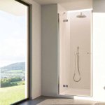 Novellini NH G Drzwi skrzydłowe ze ścianką otwierane na zewnątrz 130 cm Srebrny NHG130L-1B