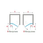Novellini NH G Drzwi skrzydłowe ze ścianką otwierane na zewnątrz 130 cm Srebrny NHG130L-1B
