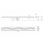 Novellini Onda Odpływ liniowy 70 cm Chrom szczotkowany NDO070-K