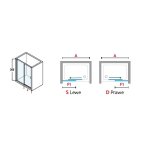      Novellini Opera Drzwi do wnęki 147 cm przesuwane z systemem soft closing lewe profil czarny matowy OPE2PH147S-1H WYPRZEDAŻ MAGAZYNOWA!!