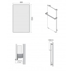 Novellini Sole Grzejnik dekoracyjny/łazienkowy szklany 1050x600 mm dekor róża SOLT6010N0041