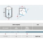 Novellini Young 2.0 2G 80 Kabina narożna dwuskrzydłowa z wejściem z narożnika profil chrom Y2G77-1K