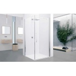 Novellini Young 2.0 G+F 90 Kabina narożna - drzwi jednoskrzydłowe i boczna ścianka stała profil chrom Y2G89-1K+Y2FG89-1K