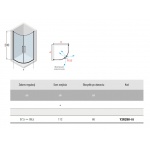 Novellini Young 2.0 R2 LUX Kabina półokrągła otwierana 90 cm profil chrom + brodzik konglomeratowy GRANITO Y2R290-1K