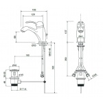 Oioli ARCANA Bateria umywalkowa jednouchwytowa z korkiem automatycznym Chrom 8500