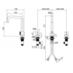 Oioli COMO Bateria umywalkowa 3-otworowa Matt Black 20767-C08