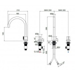 Oioli COMO Bateria umywalkowa 3-otworowa Matt Black 20766-C08