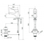 Oioli KAPPA Bateria umywalkowa jednouchwytowa z korkiem automatycznym Chrom 7700