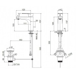 Oioli KING Bateria umywalkowa jednouchwytowa z korkiem automatycznym Brushed Nikel 9203-TC-C04