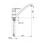 Oioli KING Bateria zlewozmywakowa jednouchwytowa Chrom 9235