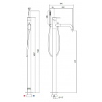 Oioli LIFE Bateria wannowa wolnostojąca ze słuchawką prysznicową Copper PVD 25908-PVD05