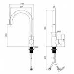 Oioli LIFE Bateria zlewozmywakowa jednouchwytowa 1-otworowa Champagne PVD 25945-PVD88