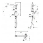 Oioli LONDON Bateria umywalkowa jednouchwytowa Chrom 8901