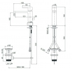 Oioli UNIKA Bateria umywalkowa jednouchwytowa z korkiem automatycznym Chrom 41500