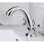 Oioli VINTAGE Bateria umywalkowa jednouchwytowa z korkiem automatycznym Chrom 970