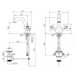Oioli VINTAGE Bateria umywalkowa jednouchwytowa z korkiem automatycznym Chrom 970