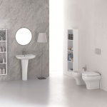 Olympia Ceramica Clear Miska WC stojąca Rimless 50x36 cm biała CLE1103R01