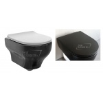  Olympia Ceramica Clear Miska WC Wisząca Rimless 50x36 cm z deską wolnoopadającą Slim czarny mat CLE1202R23+C5CN23 PROMOCJA!!