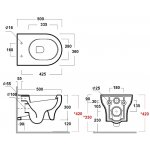  Olympia Ceramica Clear Miska WC wisząca bezrantowa Rimless 50x36 cm z deską wolnoopadającą SLIM biała CLE1202R01 C5CN01