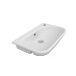 Olympia Ceramica Clear Umywalka półwpuszczana 540x440 mm z otworem na baterie po prawej, Biały CLE4554D01