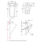 Olympia Ceramica Crystal Orinatoio Pisuar ścienny Biały CRY501001
