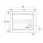 Olympia Ceramica Ibis Brodzik ceramiczny prostokątny 72x90cm, Biały IBI8729001 