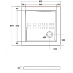Olympia Ceramica Ibis Brodzik ceramiczny kwadratowy 80x80cm, Biały IBI8808001 
