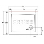 Olympia Ceramica Ibis Brodzik ceramiczny prostokątny 75x100cm, Biały IBI8751001 