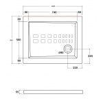 Olympia Ceramica Ibis Brodzik ceramiczny prostokątny 80x140cm, Biały IBI8801401 
