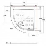 Olympia Ceramica Ibis Brodzik ceramiczny półokrągły 80x80cm, Biały IBI880AN01