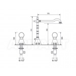 Olympia Ceramica Impero Bateria Umywalkowa 3-otworowa, Chrom 3906A/S