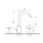 Olympia Ceramica Impero Bateria umywalkowa 3-otworowa, Chrom 3612A