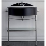 Olympia Ceramica Impero Konsola na umywalkę wpuszczaną w blat, Czarny/Chrom IMPL7003+IMST6536