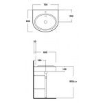 Olympia Ceramica Impero Konsola na umywalkę wpuszczaną w blat, Czarny/Chrom IMPL7003+IMST6536