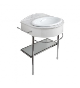 Olympia Ceramica Impero Konsola na umywalkę wpuszczaną w blat, Biały/Chrom IMPL7001+IMST6536