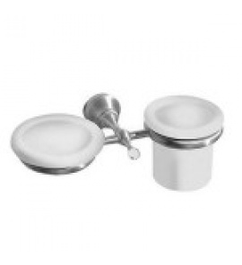 Olympia Ceramica Impero Podwójny uchwyt na mydelniczkę i kubeczek, Chrom RG1143/S