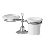 Olympia Ceramica Impero Podwójny uchwyt na mydelniczke i kubek, stojący, Chrom RG1128/S