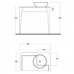 Olympia Ceramica Impero Stół wolnostojący 90 cm, Biały IMTA90VE