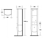 Olympia Ceramica Impero Szafka stojąca wysoka, Czarny IMVE18003