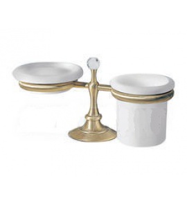Olympia Ceramica Impero Uchwyt na mydelniczke i kubeczek, Złoty RG1128