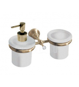 Olympia Ceramica Impero Uchwyt na Dozownik do mydła i kubeczek, Złoty RG1144
