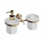 Olympia Ceramica Impero Uchwyt na Dozownik do mydła i kubeczek, Złoty RG1144