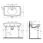 Olympia Ceramica Impero Umywalka 3-otworowa wisząca 100x60 cm biała IMP4C10301