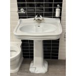 Olympia Ceramica Impero Umywalka z postumentem + bateria umywalkowa biały IMPEROZESTAW