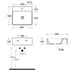 Olympia Ceramica Tokyo Umywalka stawiana na blact 50 cm, Biały LIL4250101
