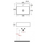 Olympia Ceramica Tokyo Umywalka stawiana na blat 60 cm, Biały LIL4260101
