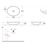 Olympia Ceramica Umywalka stawiana na blat, Biały LIL4B59001